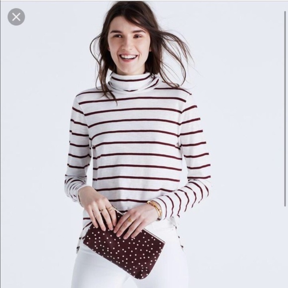 MADEWELL Stripped Turtleneck Size Small